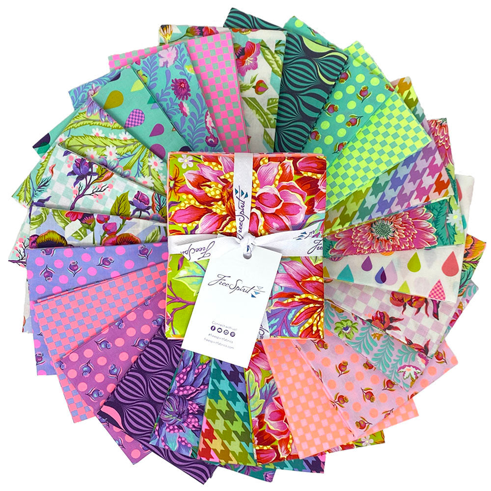 fabric layout FAT QUARTER bundle - untamed fabric collection by Tula pink at 2sew textiles - art quilt supplies