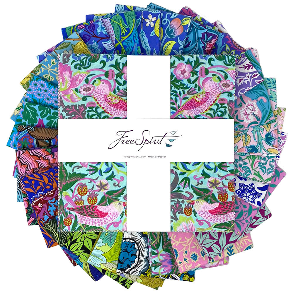 Kaffe Fassett William Morris Quilting fabric precut bundle 10" and 5inch available now at 2 sew textiles art quilt supplies.