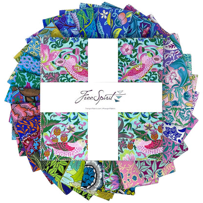 Kaffe Fassett William Morris Quilting fabric precut bundle 10" and 5inch available now at 2 sew textiles art quilt supplies.