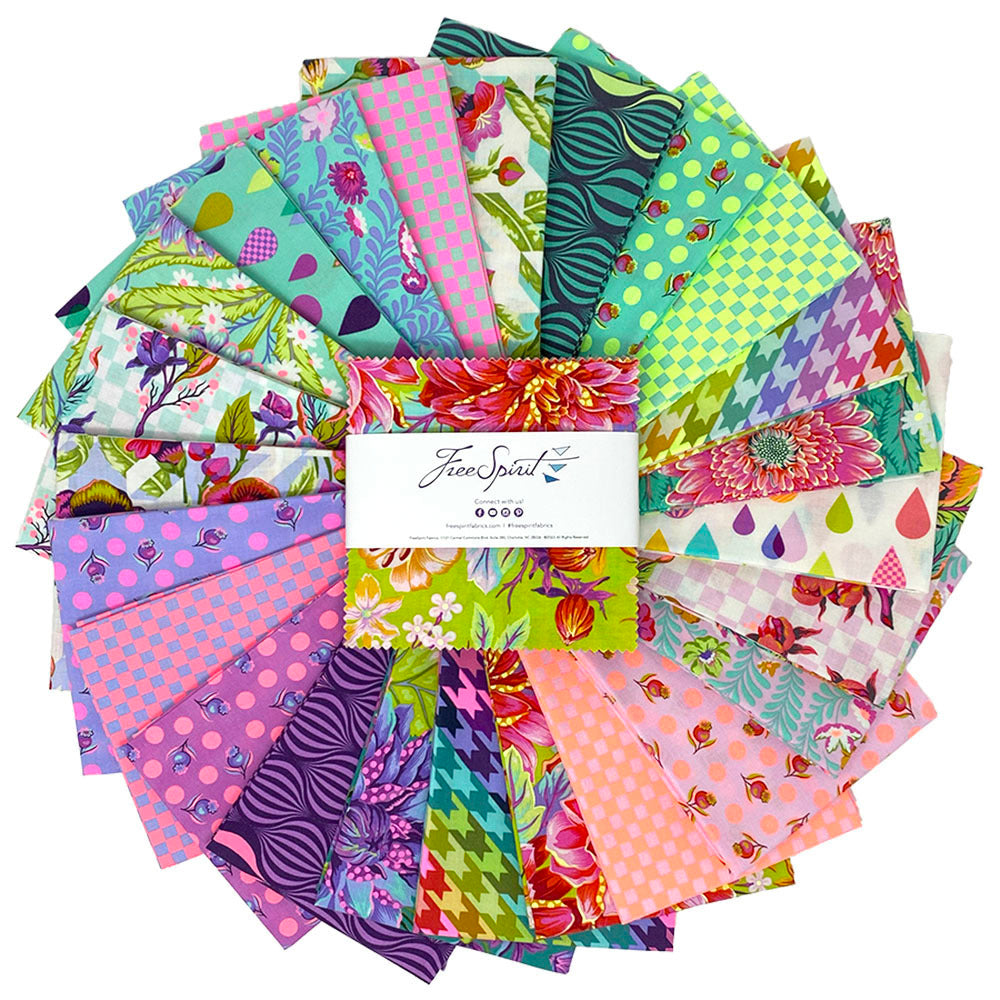 5" charm layer cake - 42 pieces - untamed fabric collection by Tula pink at 2sew textiles - art quilt supplies