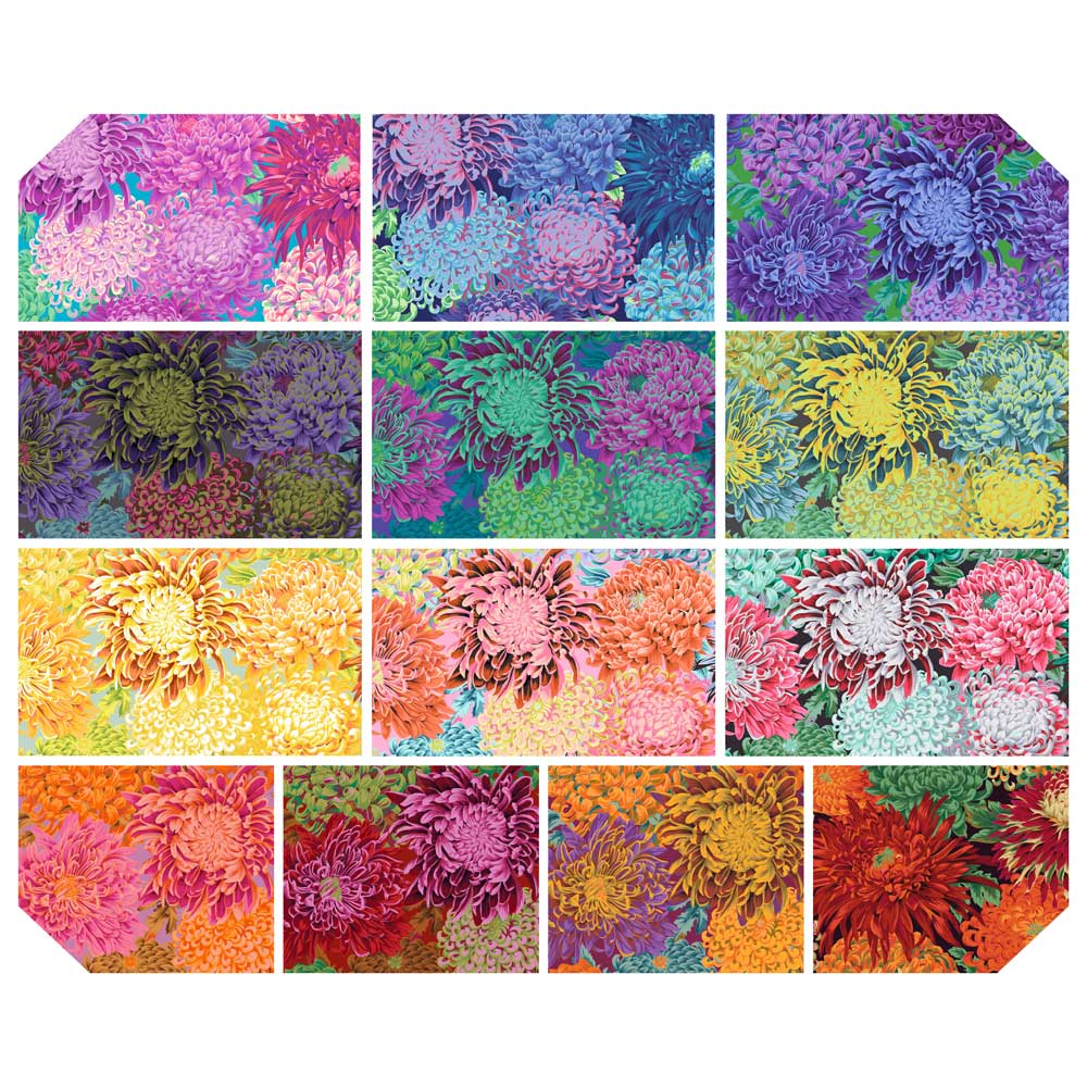 Japanese Chrysanthemum Half Yard Bundle - Philip Jacob Classics for FreeSpirit art quilt aupplies 2 sew textiles 