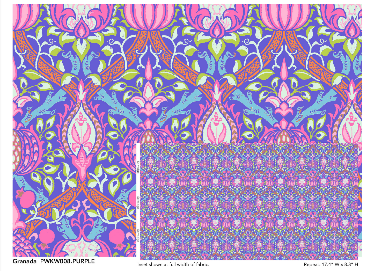 Kaffe x Morris & Co for FreeSpirit  - GRANADA PURPLE