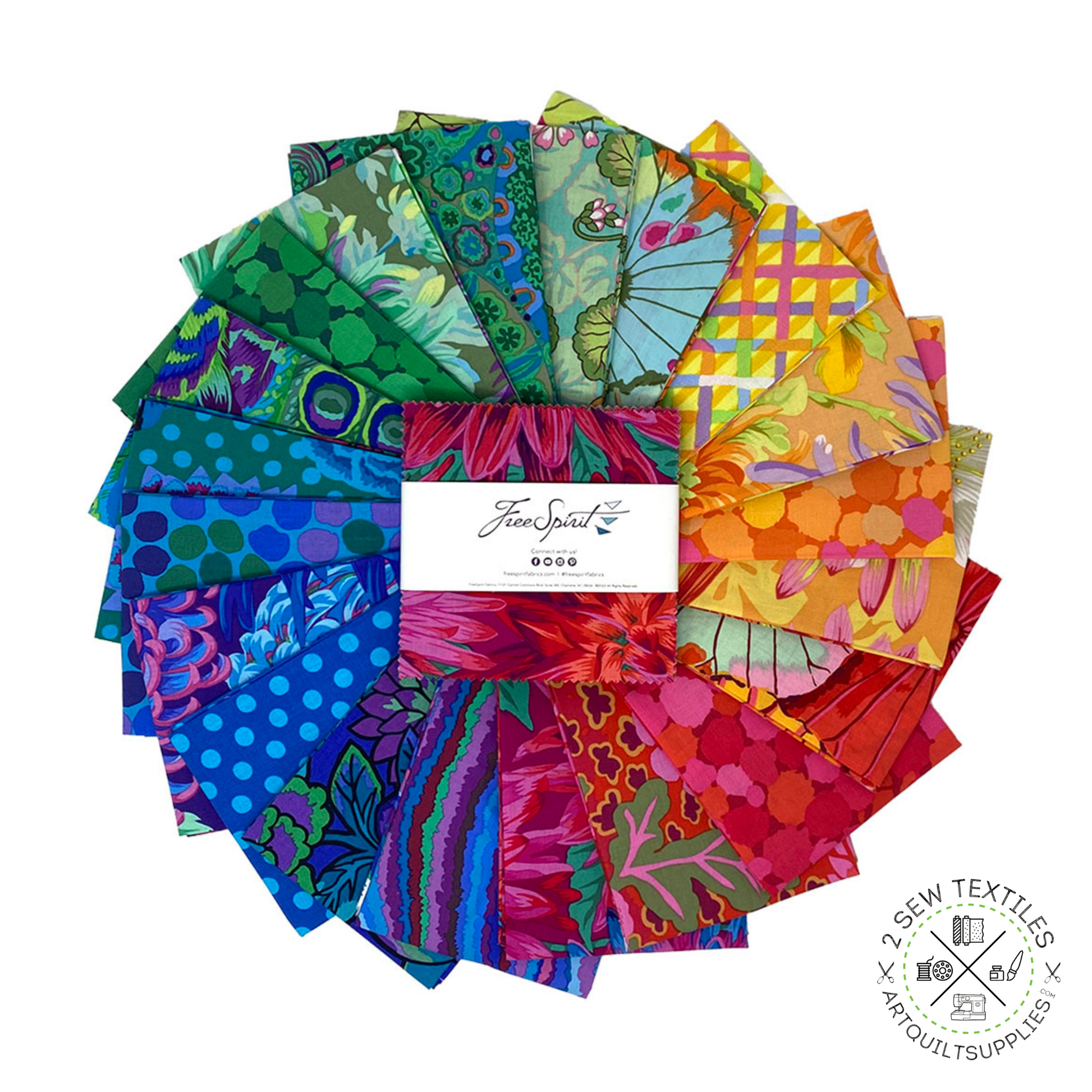 rainbow kaffe fassett collective  quilting fabric 5" charm pack - 2 Sew textiles art quilt supplies