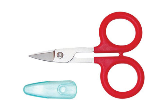 Karen Kay buckley red curved scissors with blade guard