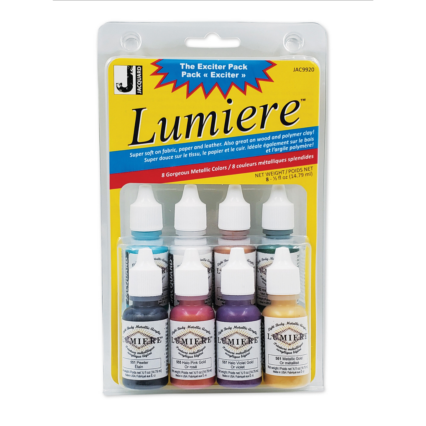 Lumiere metallic exciter pack - jacquard - 8 pack - 2 sew textiles - art quilt supplies