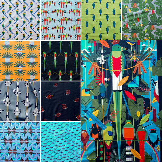 Charley Harper Monteverde Habitat - 9 Fat Quarter Bundle + Panel