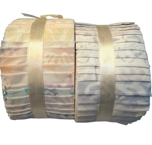 batik jelly rolls 2 Sew Textiles art quilt supplies cotton fabric whites creams greys
