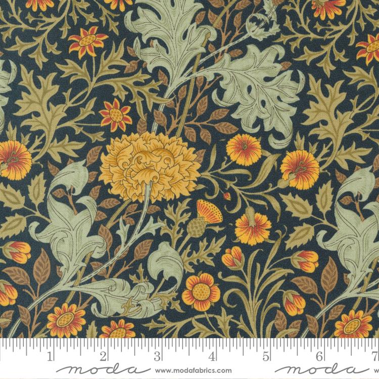 Damask black - William  Morris Meadow Quilt fabric at 2 sew textiles art quilt supplies