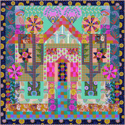 Anna Maria fat quarter bundle of 17 fabric laid out. Available from 2 sew textiles art quilt supplies. By free spirit fabrics a quilt