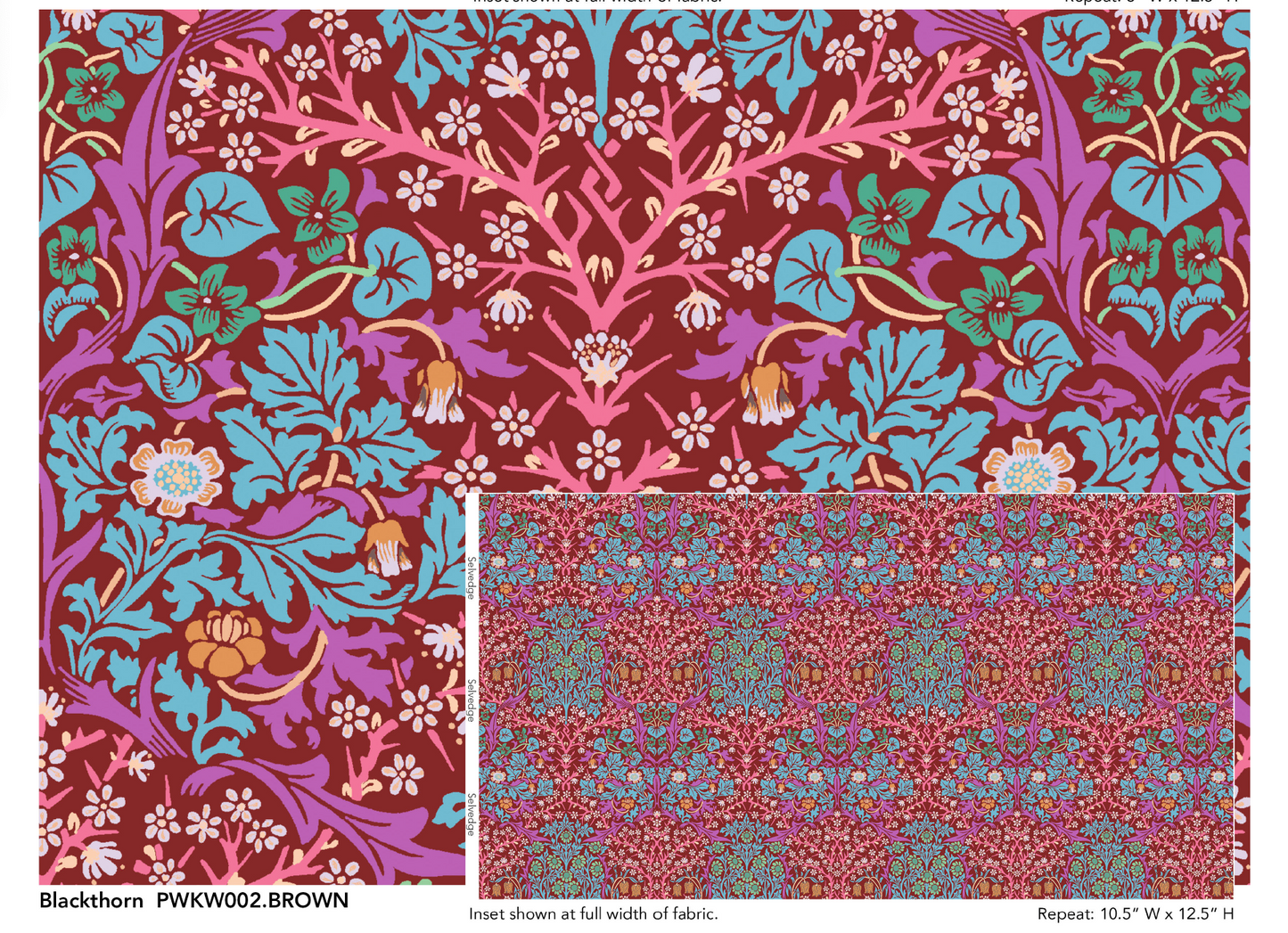Kaffe x Morris & Co for FreeSpirit  - BLACKTHORN BROWN