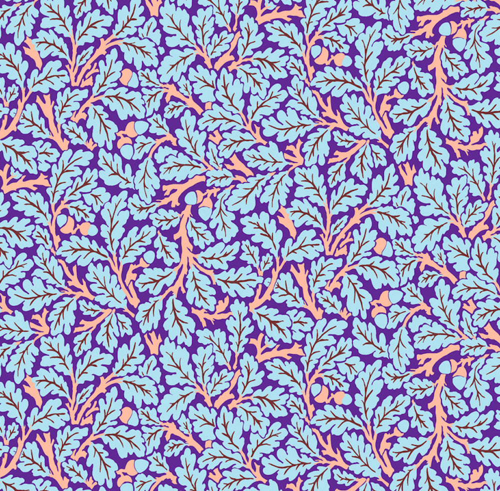 Kaffe x Morris & Co for FreeSpirit  - OAK PURPLE