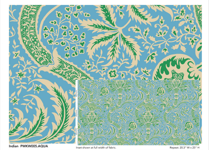 Kaffe x Morris & Co for FreeSpirit  - INDIAN AQUA