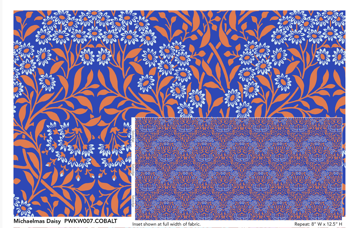 Kaffe x Morris & Co for FreeSpirit  - MICHELMAS DAISY COBALT
