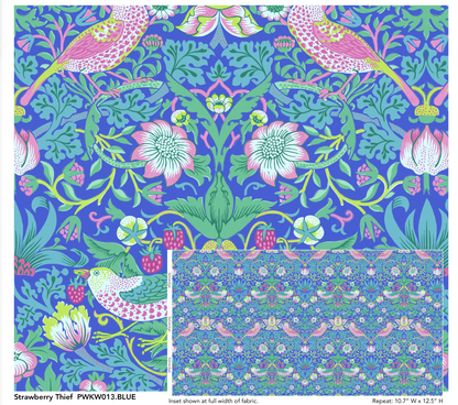 Kaffe x Morris & Co for FreeSpirit  - STRAWBERRY THIEF BLUE