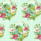 Everglow by Tula Pink Green lion with flowers and neon accents karma design good hair day - buy the Everglow collections at 2 Sew Textiles - art quilt supplies