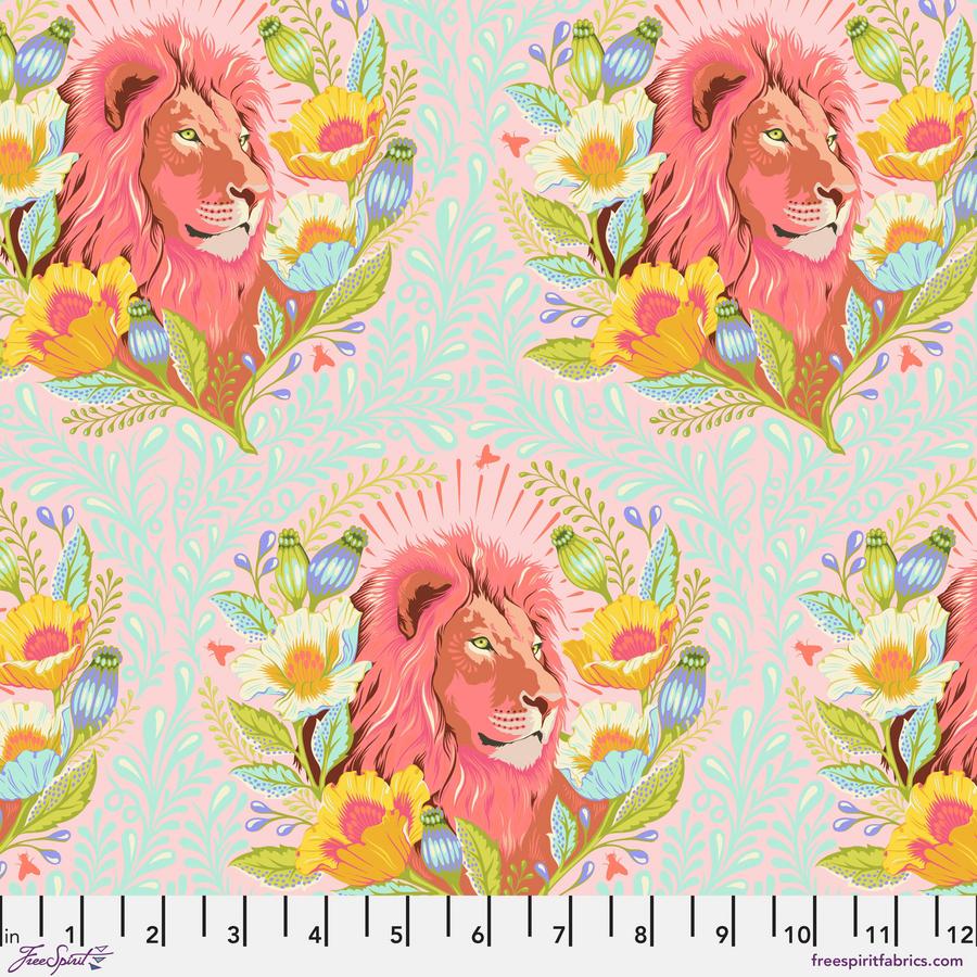 with ruler guide. Everglow by Tula Pink in Lion good hair day with neons in orange and aqua Lunar colourway buy now at 2 sew textiles art quilt supplies