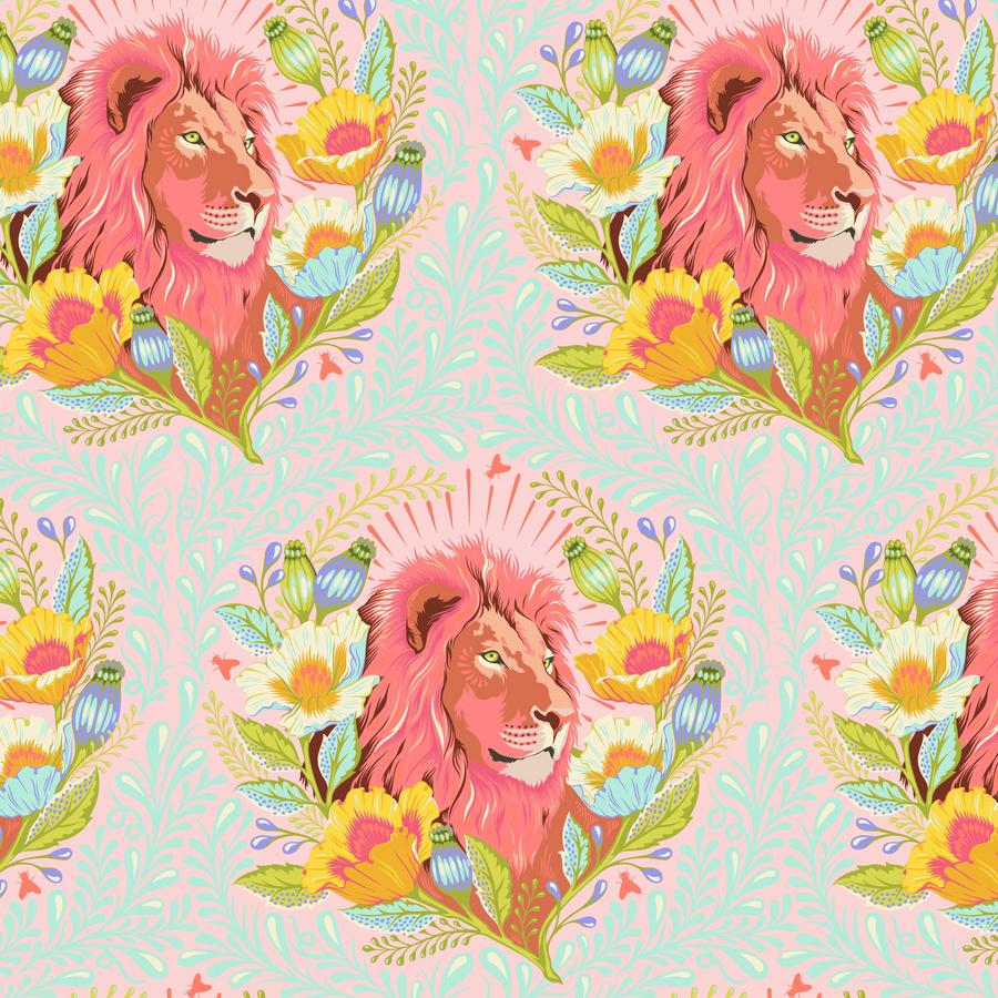 Everglow by Tula Pink in Lion good hair day with neons in orange and aqua Lunar colourway buy now at 2 sew textiles art quilt supplies
