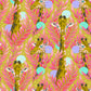 Everglow by Tula brown giraffes with pink leaves and neon accents karma design good hair day - buy the Everglow collections at 2 Sew Textiles - art quilt supplies 