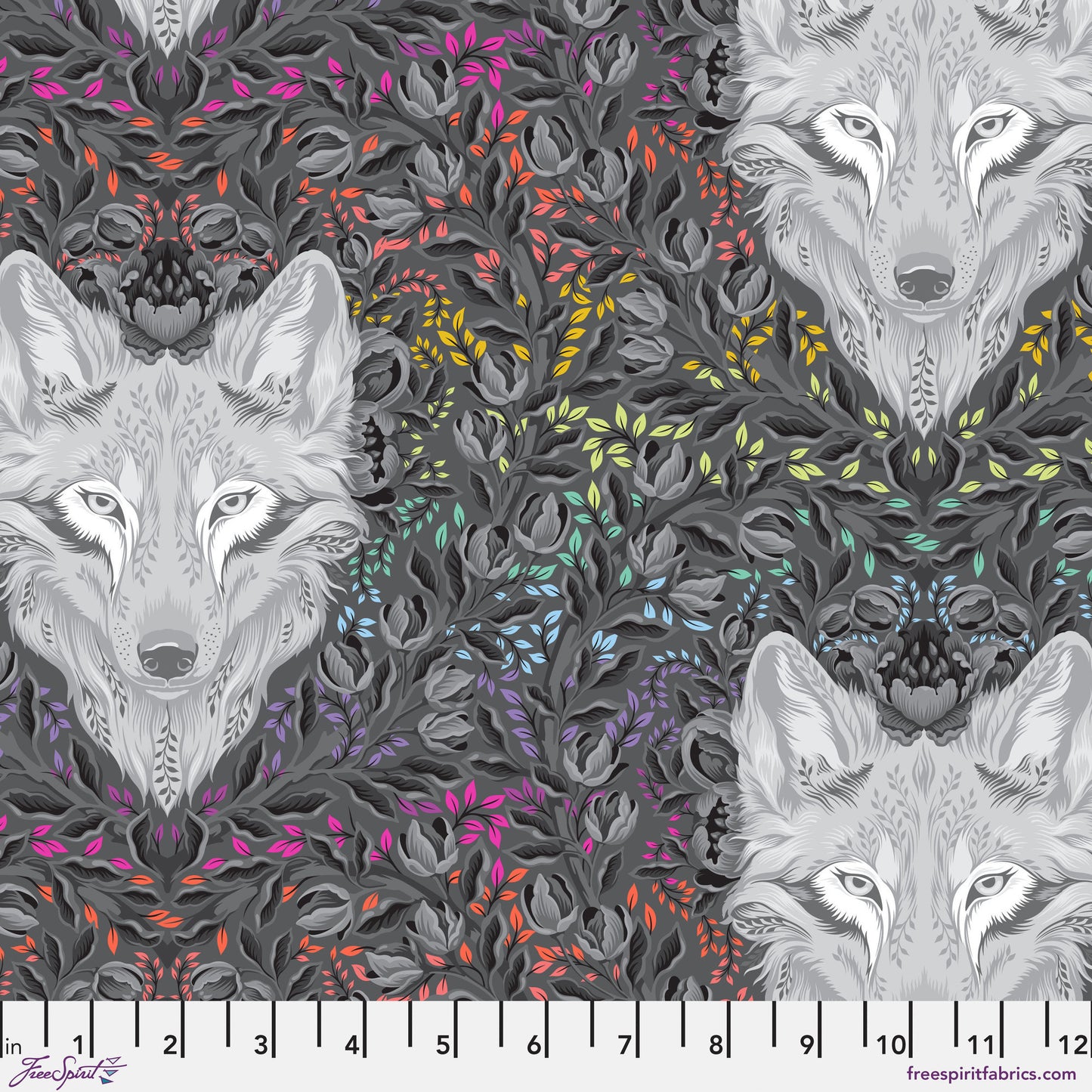 GRAYWORK - Wolf of Pink Street - Carbon - Tula Pink