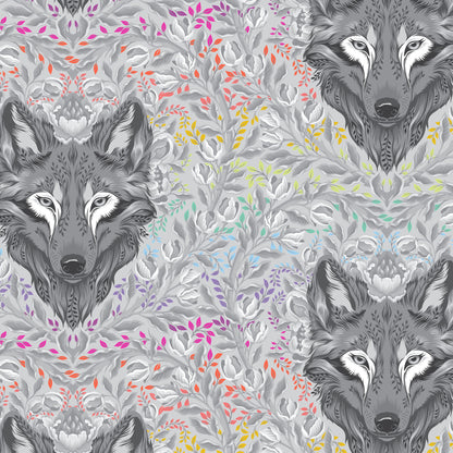 GRAYWORK - Wolf of Pink Street - FOG - Tula Pink