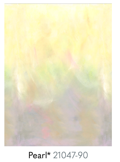 Color swatch with a gradient of pastel colors labeled 'Pearl* 21047-90'.