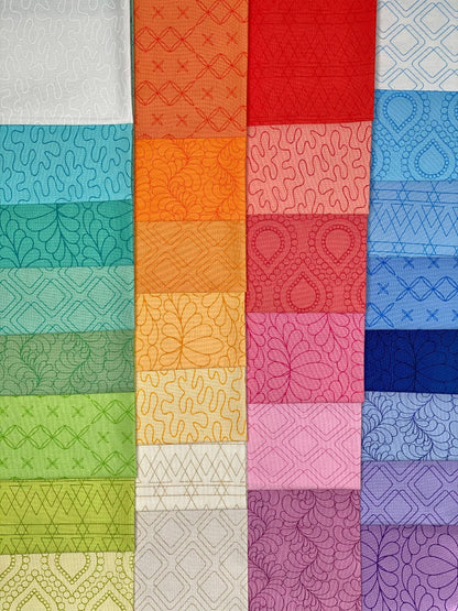 fabric range Apricot colour - Rainbow sherbet with fun quilty design by Sarah Ditty for Moda Fabric at 2 Sew Textiles Art Quilt Supplies