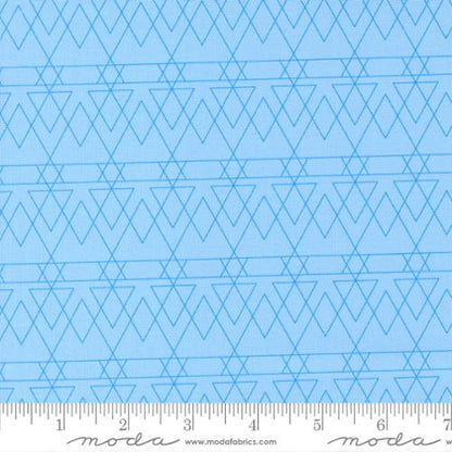blue ice  colour - Rainbow sherbet with fun quilty design by Sarah Ditty for Moda Fabric at 2 Sew Textiles Art Quilt Supplies