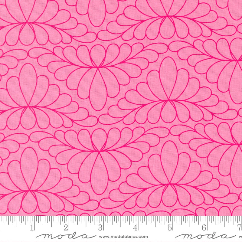 Pink colour - Rainbow sherbet with fun quilty design by Sarah Ditty for Moda Fabric at 2 Sew Textiles Art Quilt Supplies