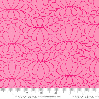 bubblegum pink colour - Rainbow sherbet with fun quilty design by Sarah Ditty for Moda Fabric at 2 Sew Textiles Art Quilt Supplies