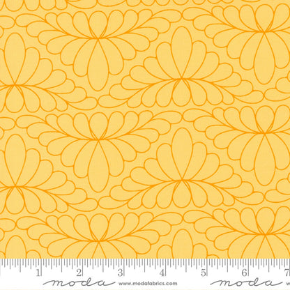 butterscotch yellow colour - Rainbow sherbet with fun quilty design by Sarah Ditty for Moda Fabric at 2 Sew Textiles Art Quilt Supplies
