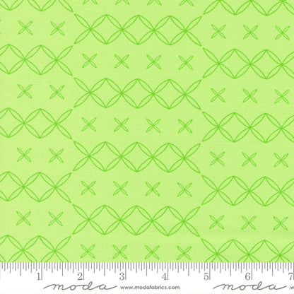 green apple green colour - Rainbow sherbet with fun quilty design by Sarah Ditty for Moda Fabric at 2 Sew Textiles Art Quilt Supplies