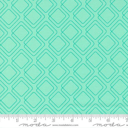 green tea teal green colour - Rainbow sherbet with fun quilty design by Sarah Ditty for Moda Fabric at 2 Sew Textiles Art Quilt Supplies