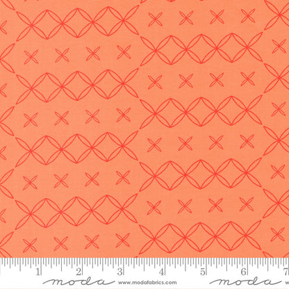 melon orange colour - Rainbow sherbet with fun quilty design by Sarah Ditty for Moda Fabric at 2 Sew Textiles Art Quilt Supplies