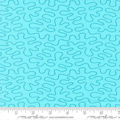 tutti frutti blue teal colour - Rainbow sherbet with fun quilty design by Sarah Ditty for Moda Fabric at 2 Sew Textiles Art Quilt Supplies