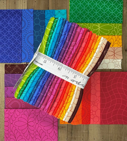 Fat quarter stack FQ -full collection - rainbow spice by Sarah Thomas - saraditty for Moda Fabrics - available at 2 Sew Textiles - art quilt supplies