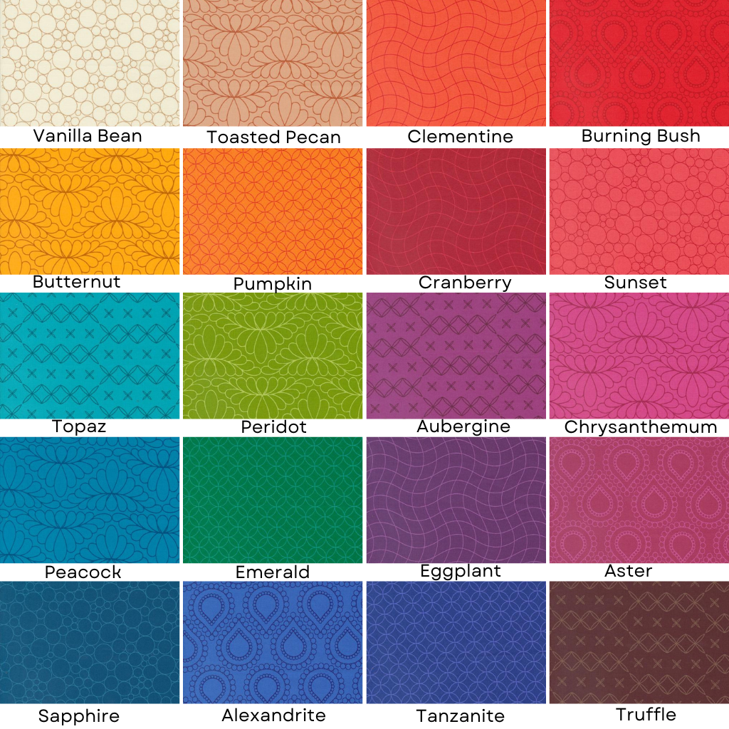 full collection - rainbow spice by Sarah Thomas - saraditty for Moda Fabrics - available at 2 Sew Textiles - art quilt supplies