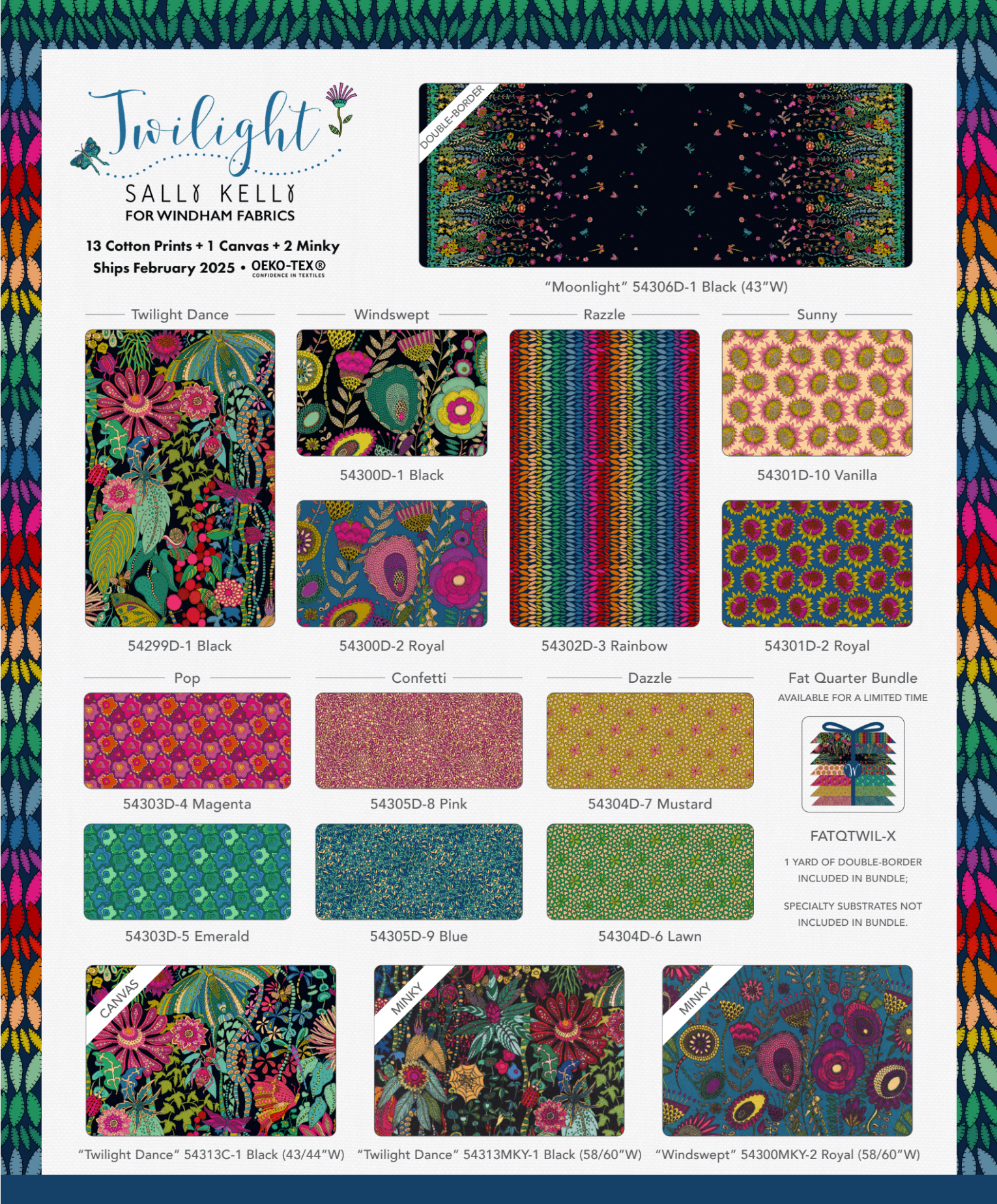 Twilight FQ bundle by Sally Kelly for windham fabrics available at 2 sew textiles art quilt supplies