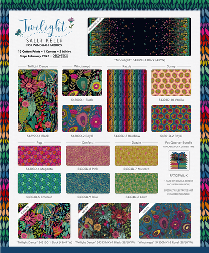 Twilight FQ bundle by Sally Kelly for windham fabrics available at 2 sew textiles art quilt supplies