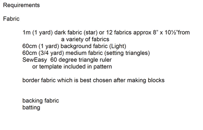 60 Deg Triangle Star - Quilt Pattern