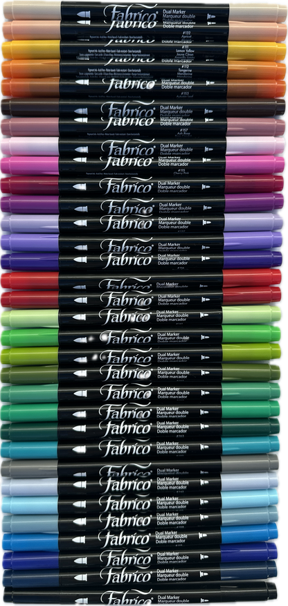 great range- fabrico fabric markers by Tsukineko in Japan. Permanent light fast great range of colours.  available at 2 SewTextiles - art quilt supplies. great for quilt labels and textile art