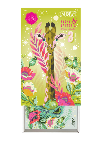 Neons & Neutrals Aurifil Threads Designer Collection by Tula Pink - 20 Small Spools 50 wt