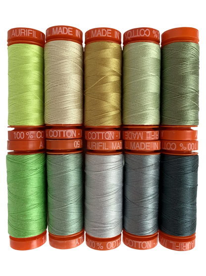 Neons & Neutrals Aurifil Threads Designer Collection by Tula Pink - 20 Small Spools 50 wt