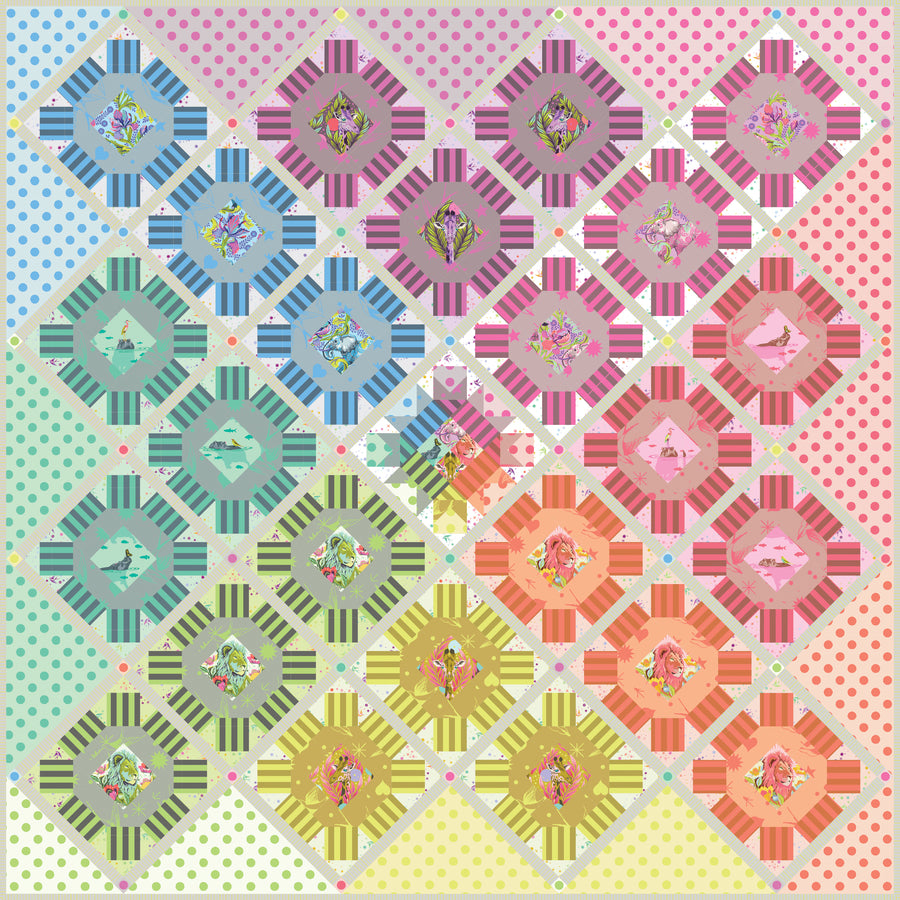 quilt with Everglow by tula pink 2 sew textiles art quilt supplies