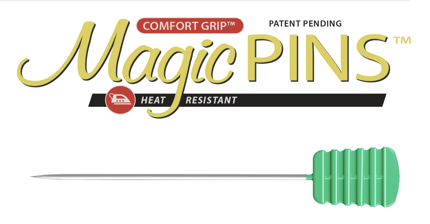 magic pins header Patchwork extra long pins flat head fine  Taylor seville magic pins at 2 Sew Textiles art quilt fabric supplies