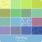 fabric colour chart for Starling colourway - lime yellow teal blue green Tula pink fat quarter fq fabric stack  fabrics from here True Colours colors fabric line available at 2 sew textles art quilt supplies