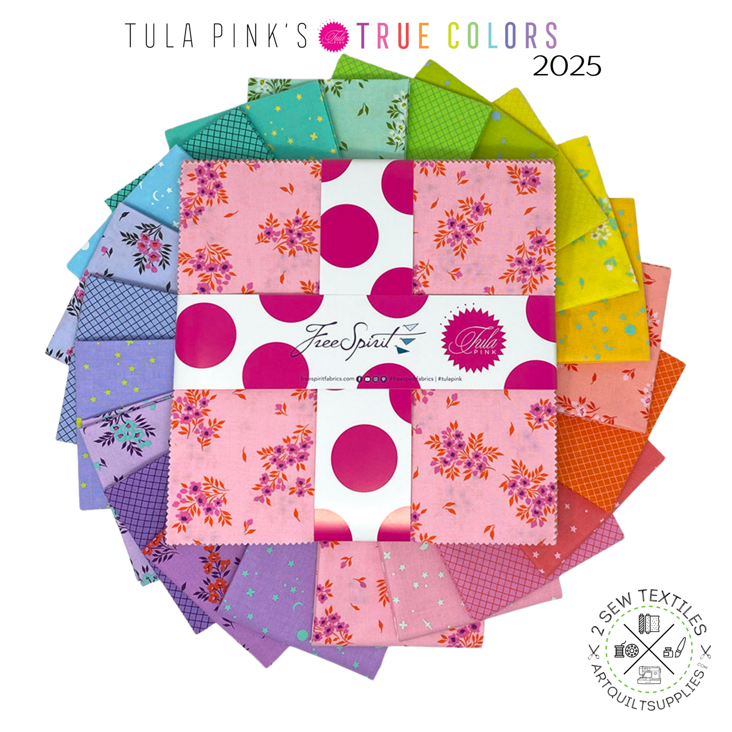 TRUE COLORS - Tula Pink - Layer Cake 10" pre cut + free pattern