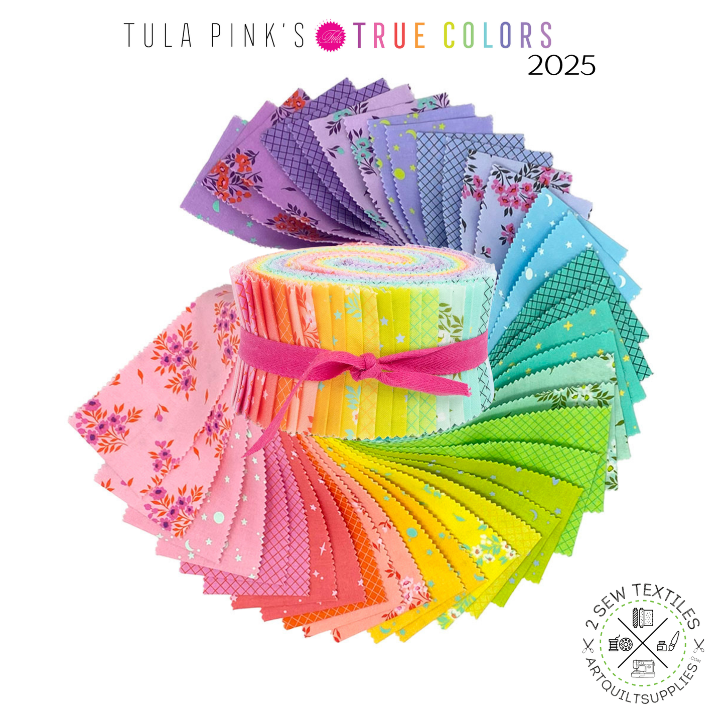 TRUE COLORS - Tula Pink - Design roll 2.5" pre cut + free pattern