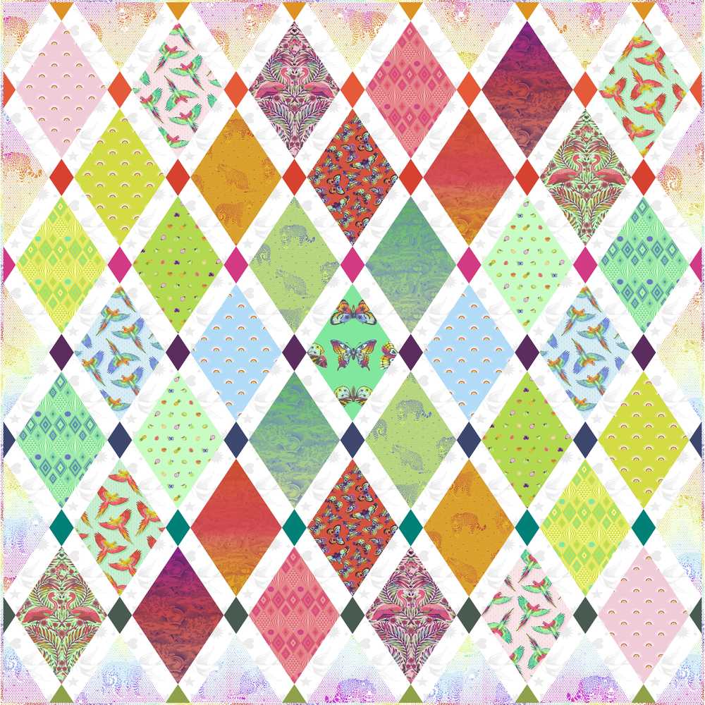 Tula Pink - Moon Garden - Hissy Fit - Dusk - per half metre - with free Tumble quilt pattern