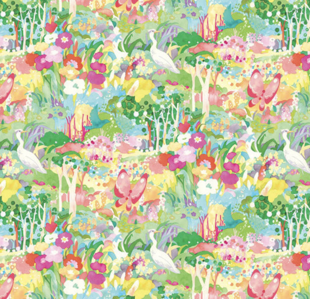 whimsy wonderland rainbow scenic fabric by MoMo for Moda at 2 Sew Textiles art quilt supplies
