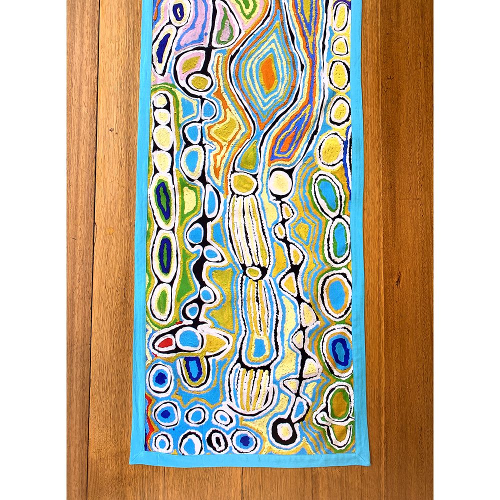 Table Runner- SNAKE VINE DREAMING - Show stopping authentic Aboriginal  designs